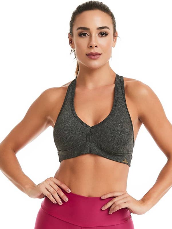 Forte V-neck Pullover Padded Compression Sports Bra for wholesale by Lenawee Moda