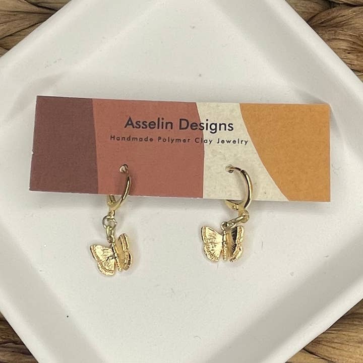 Dainty Butterfly Huggies for wholesale by Asselin Designs