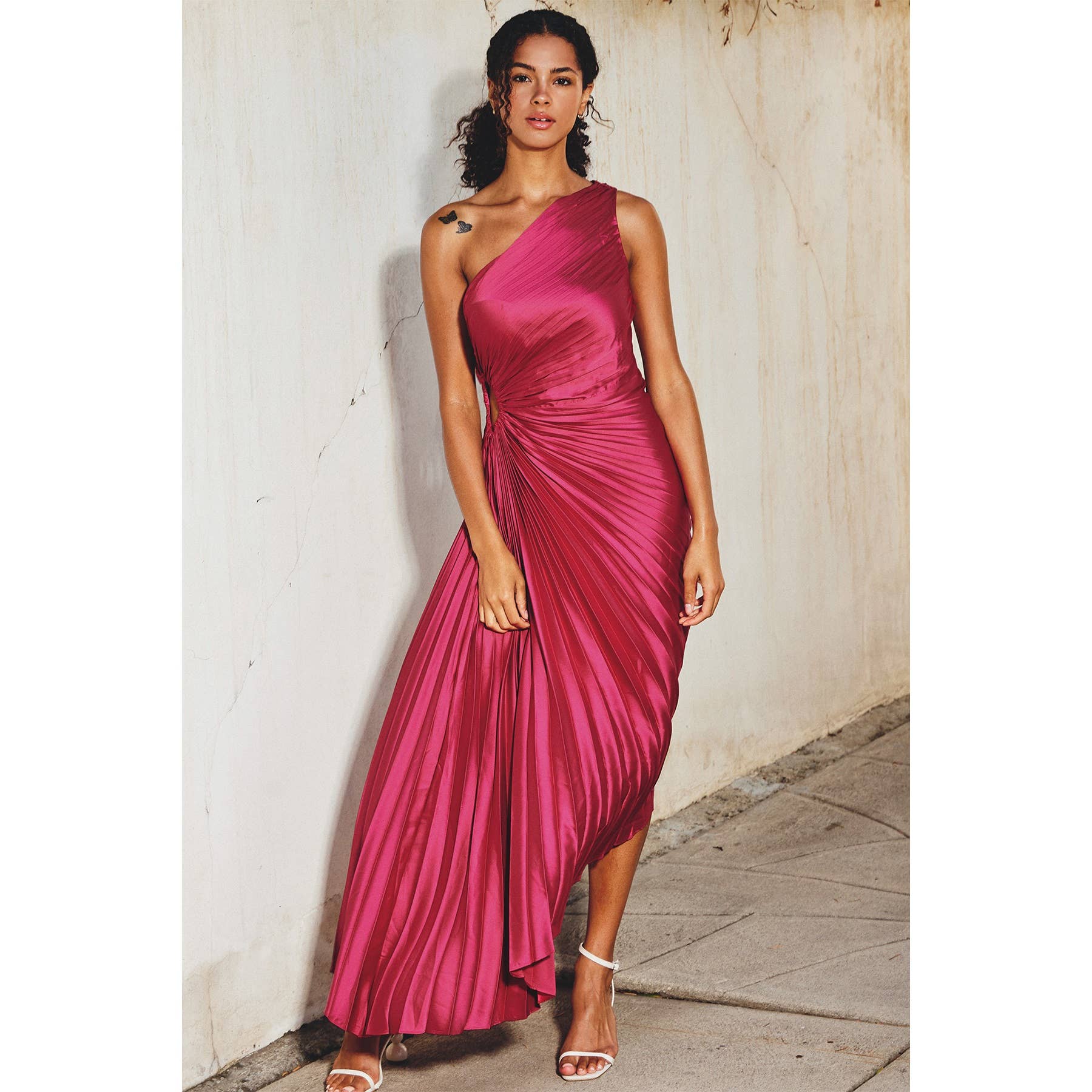 Dress Forum - Wholesale Dress - Women's - Olympia Asymmetrical Pleated Maxi Dress11