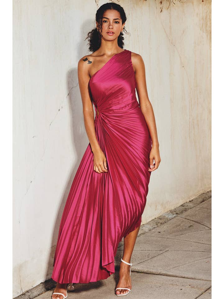 Dress Forum - Wholesale Dress - Women's - Olympia Asymmetrical Pleated Maxi Dress (1)66