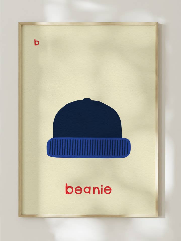 Beanie Art Print | Letter B Alphabet Print voor wholesale door Surprise Radish