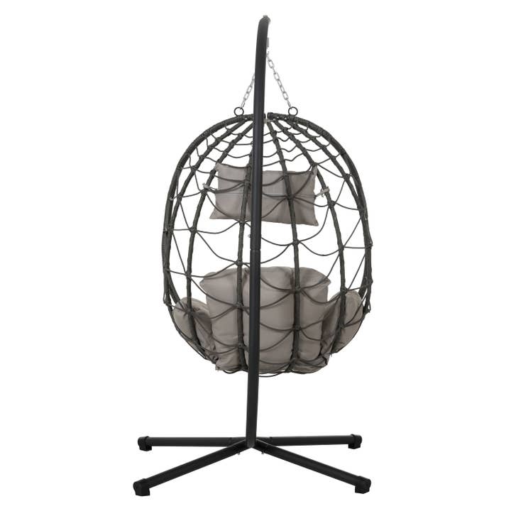 39F Inc. - Wholesale Egg Chair - Egg Chair with Stand, Indoor/Outdoor Swing Chair, Gray5