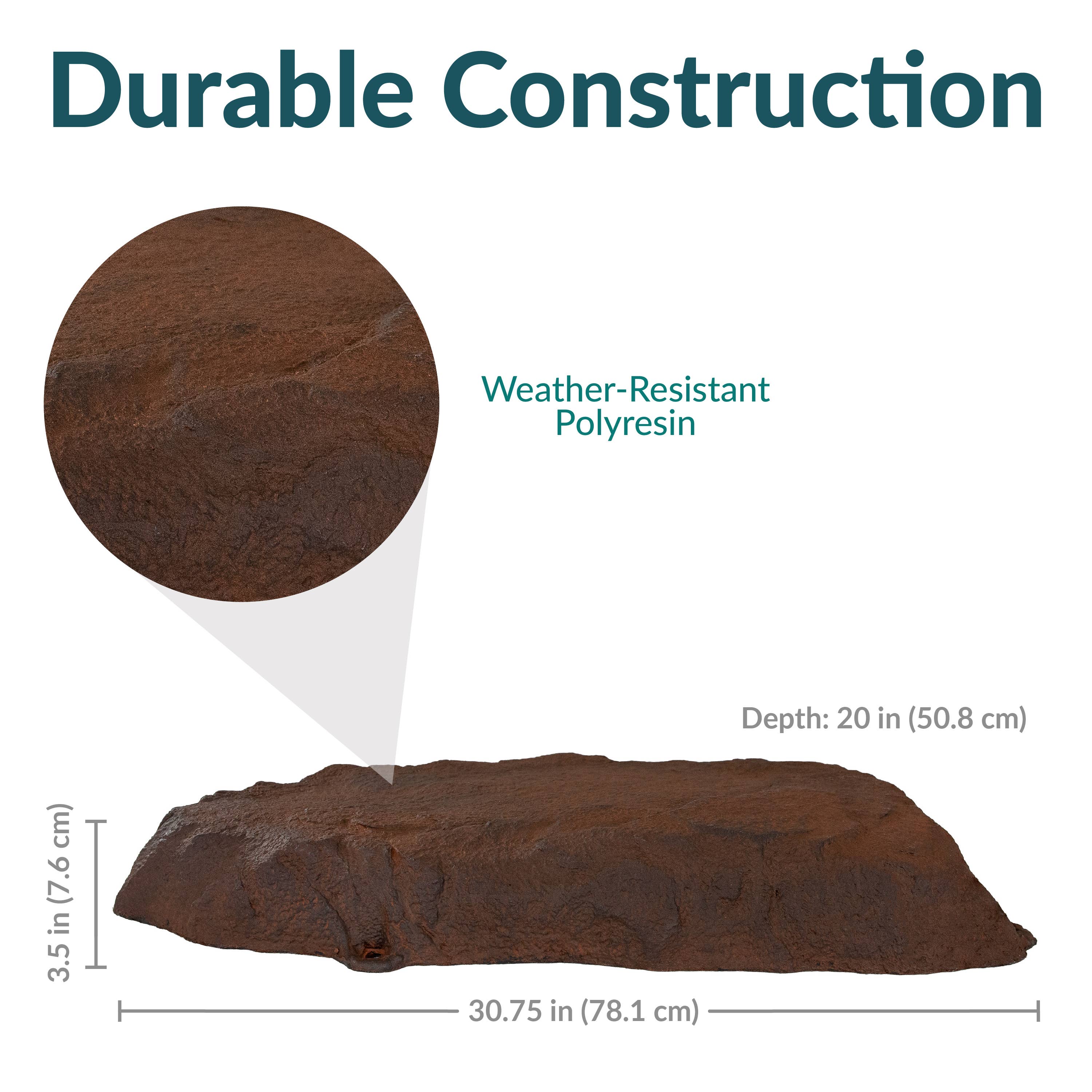 Sunnydaze Decor - Vente Bibelots/décorations d'extérieur - Roche paysagère artificielle à profil plat avec piquets - Marron7
