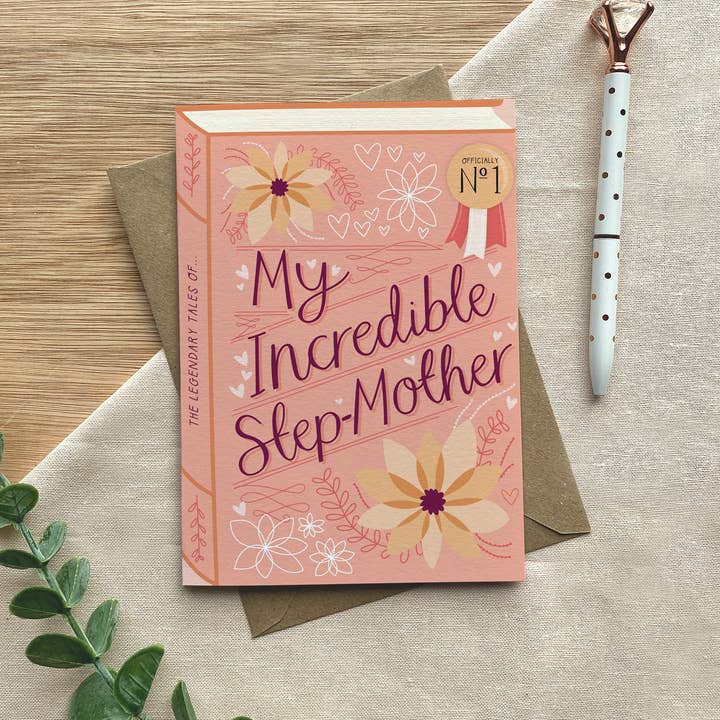 Two For Joy Illustration - Wholesale Mother's Day Card - My Incredible Step-Mother – Luxury Book Greeting Card5