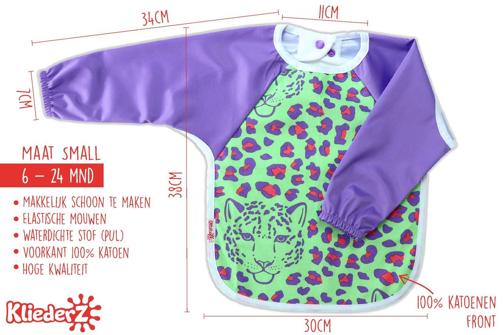 KliederZ - Wholesale Bib - Baby - Sleeve bib Lucky Leopard - baby/toddler bib1
