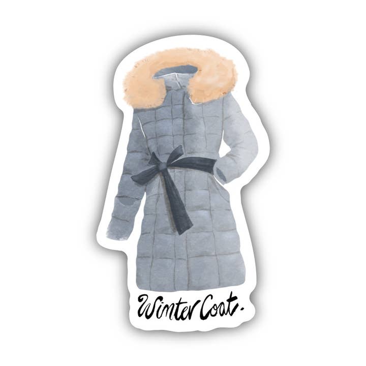 Winter Coat Watercolor Sticker for wholesale by Big Moods