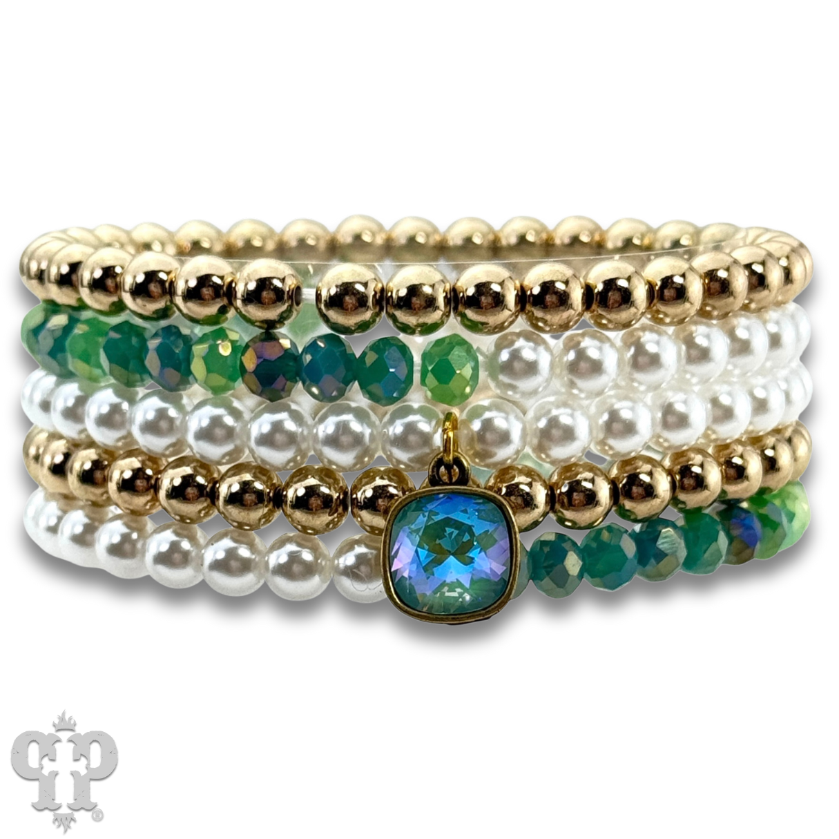 Pink Panache Brands - Wholesale Jewelry Set - Mixed bead bracelet set with Austrian crystal4