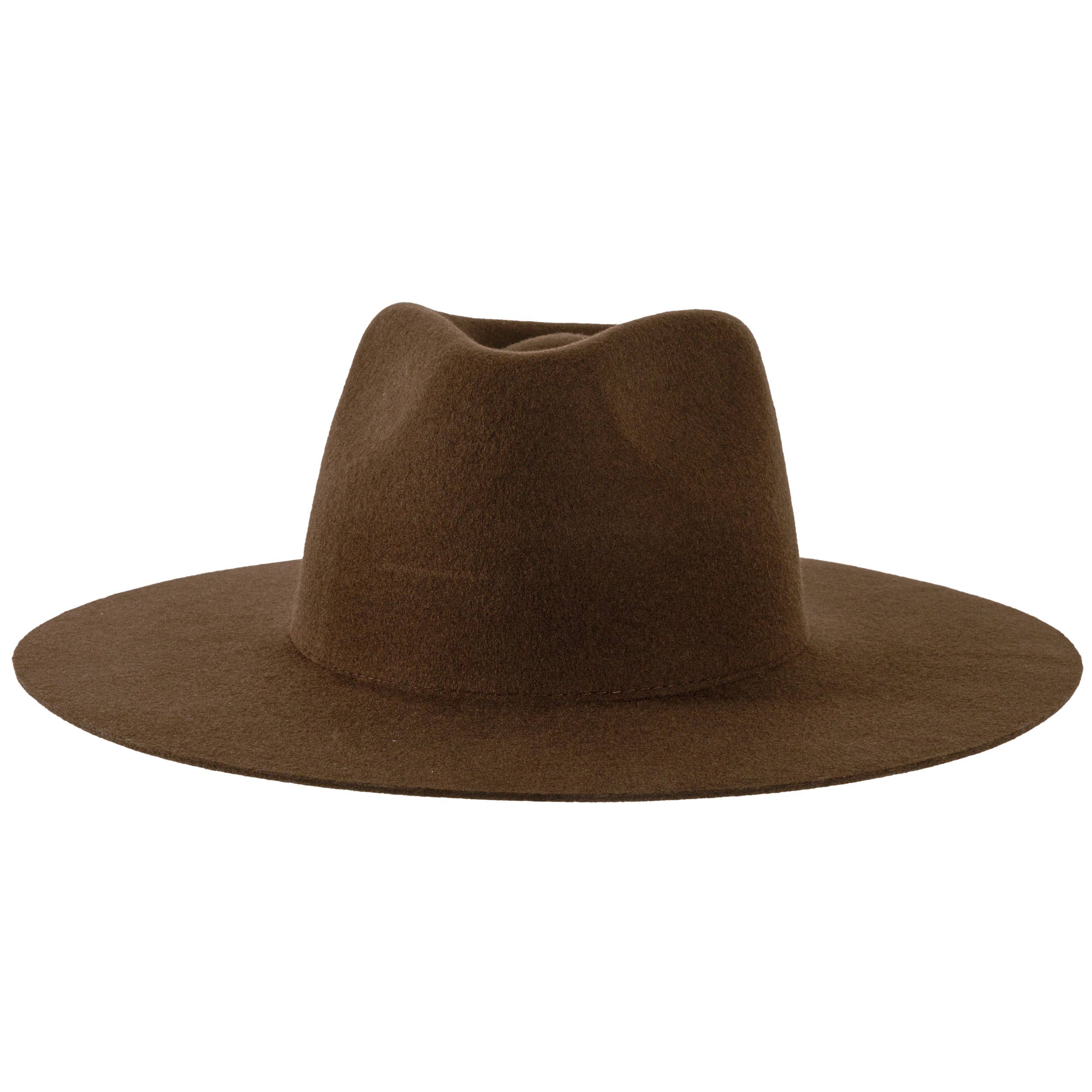 American Hat Makers - Wholesale Fedora - Unisex - 100% Wool Felt Flat Brim Fedora Hat - Style Rancher8