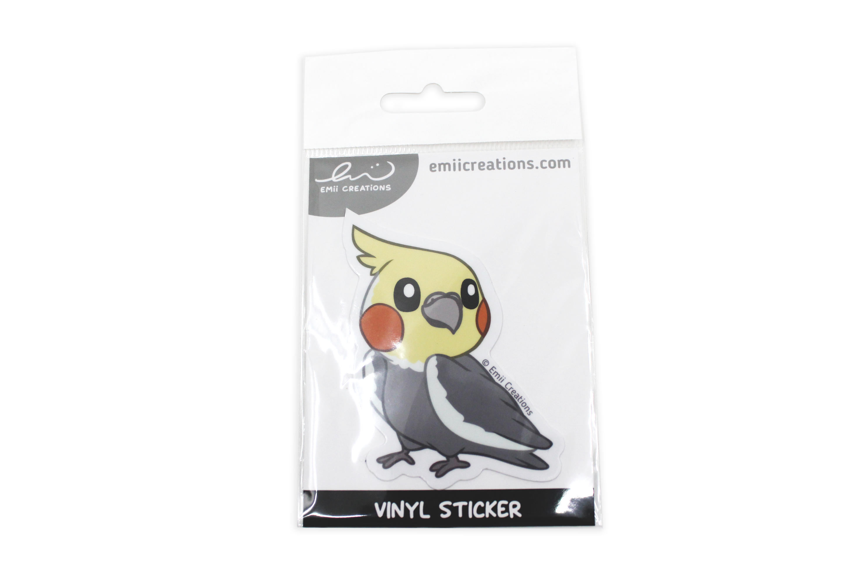Emii Creations - Wholesale Sticker - Gray Cockatiel Bird Vinyl Sticker1