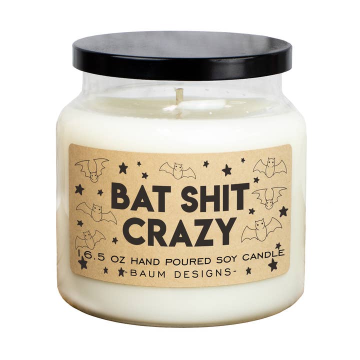Bat Shit Crazy Soy Candle - 16.5oz for wholesale by Baum Designs LLC
