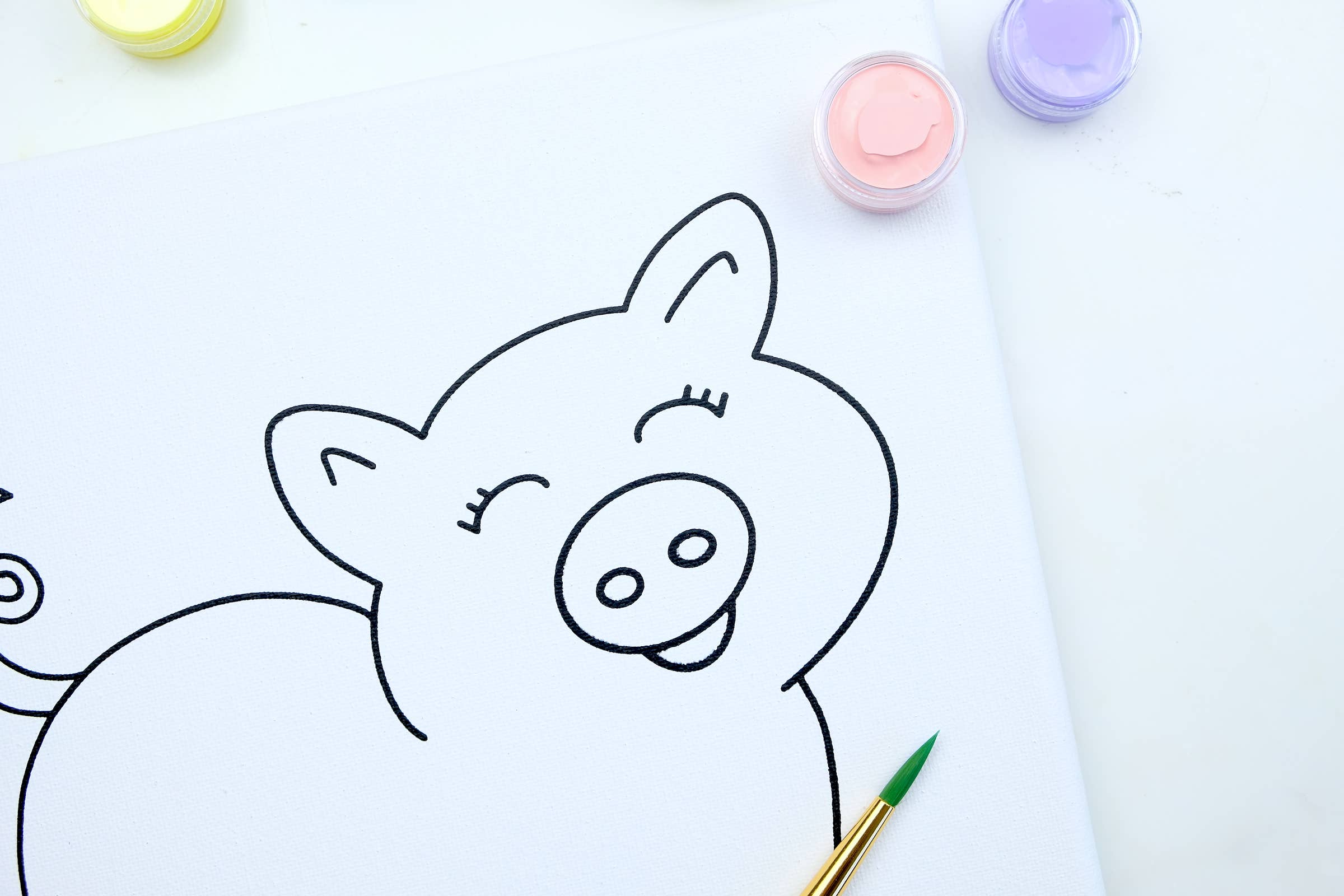 Twirling Bird Creative - Wholesale DIY Craft Kit - Kids - Canvas Painting Kit - Piggy1