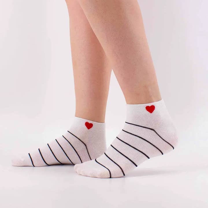 Calcetines Tobilleros Corazón Lado Rayas Mujer I 35-41 para venta al por mayor de Tites Chaussettes