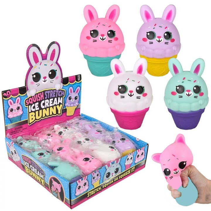 JSBlueRidge Toys - Wholesale Fidget toy – Kids - Ice Cream Stretch Bunny Fidget Kids Toy- Assorted