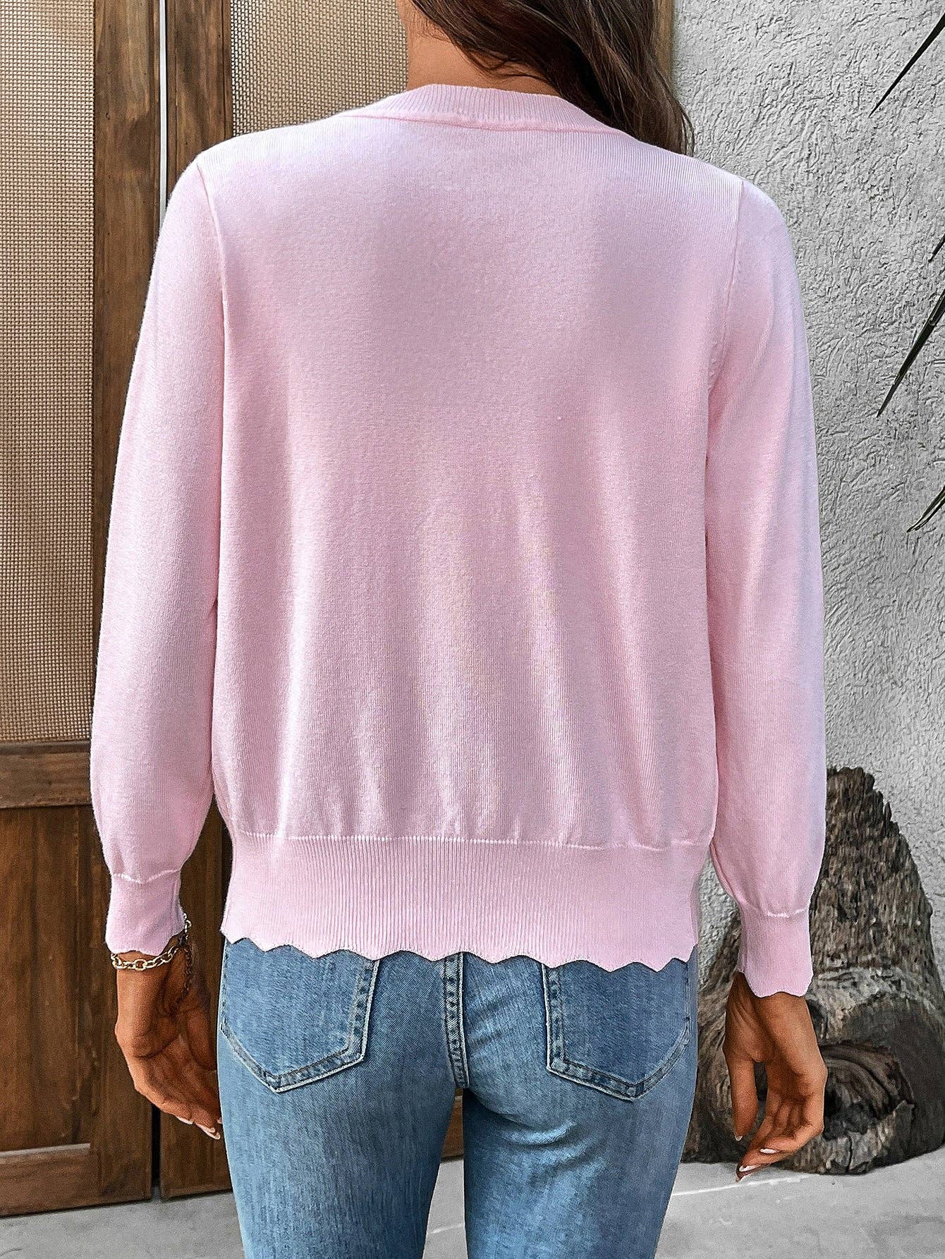 Lovesoft - Wholesale Cardigan - Dames - Lichtgewicht V-hals Gebreid Vest met Kanten Rand voor Dames11