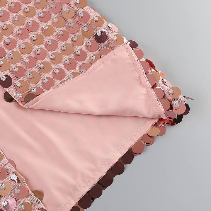 Pink DR0176 Sequin Splendor: Chic Party Slit Dress for wholesale on Faire8