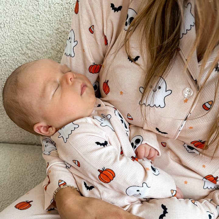 SCHÄDEL-TRUPPE ~ REISSVERSCHLUSS-BAMBUS-SCHLAFANZUG (TTS) für den Großhandel von Tyed ‘N Knots