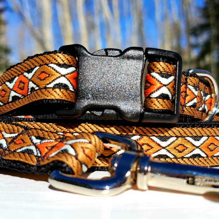 3/4" Bruine Zuidwesten Hondenhalsband, -riem of Martingale voor wholesale door Rocky Mountain Hound