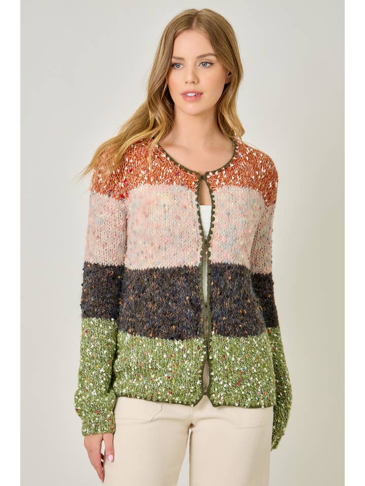 Mystree - Wholesale Cardigan - Women's - 61203 Melange Color Blocked Cardigan 17
