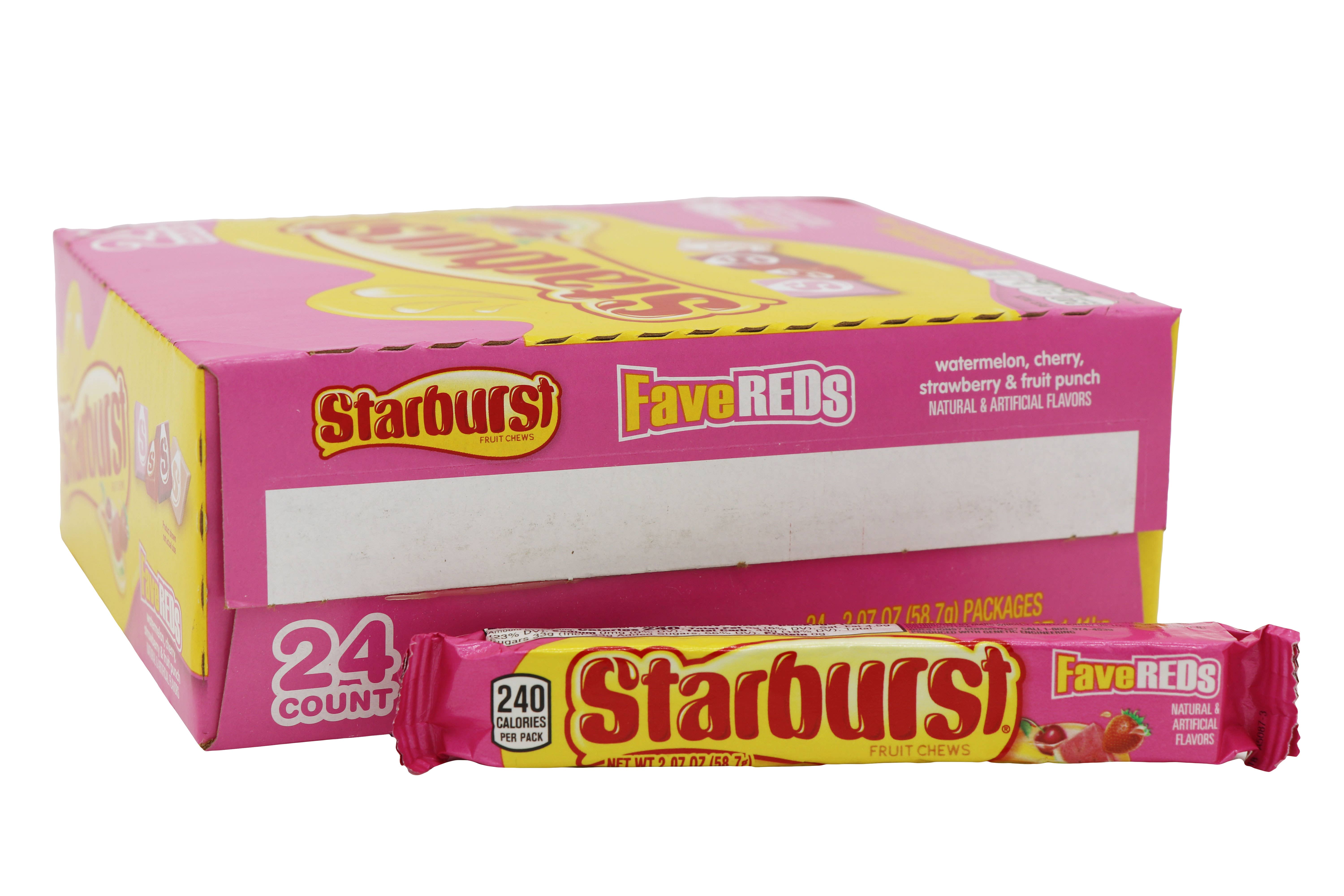 Grandpa Joe's Candy Shop - Wholesale Taffy - Starburst Fave Reds, 2.07oz, 24ct Case