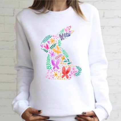 Maglione a girocollo Bunny Bright Spring Easter per la vendita all'ingrosso da parte di Rancho515