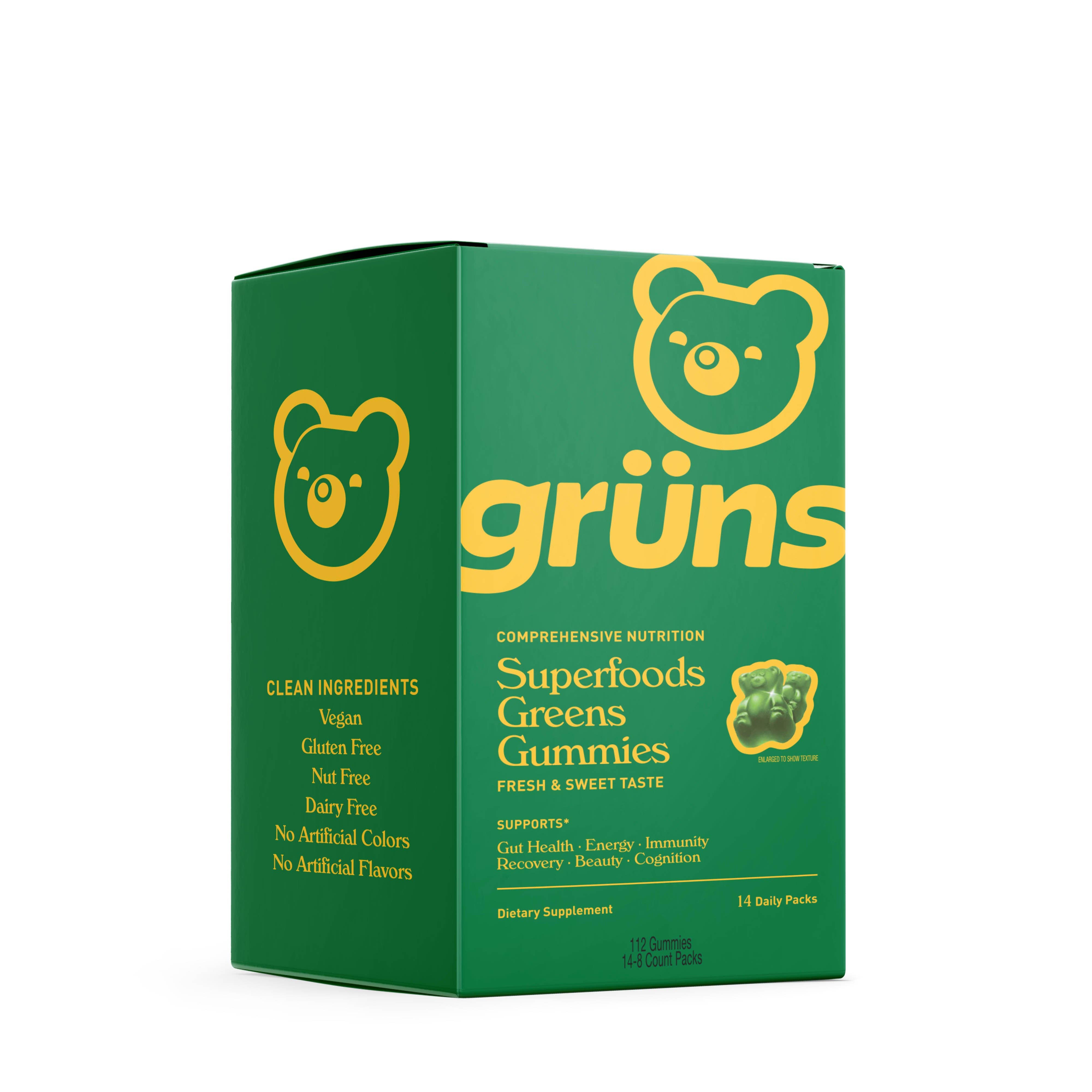 Grüns - Wholesale Oral Supplement/Vitamin - Grüns Adult Superfood Greens Gummies, 14 Servings