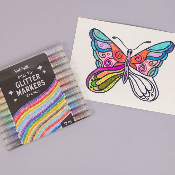 BR 12Pc Marcadores de Purpurina de Punta Doble para venta al por mayor de Momenta