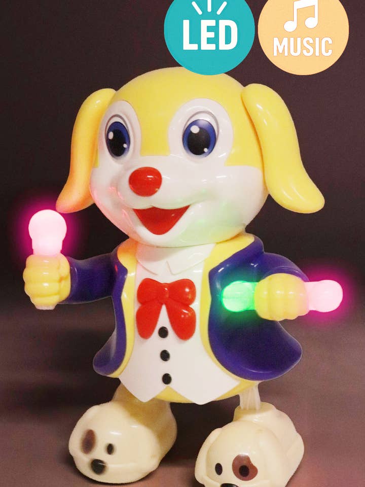 Funny Disco Dog Music Led Light-up Robot - 3 Pc for wholesale by Cap Zone