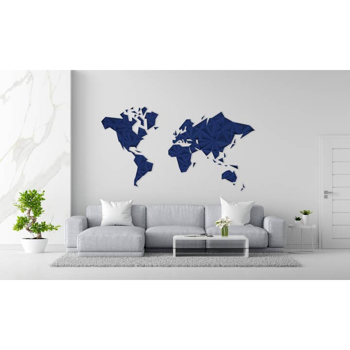 Owarld - Wholesale Wall Decor - Kids & Baby - World Map - Ultramarine