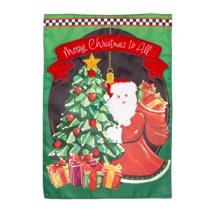 Jingle Bell Square Applique Garden Flag for wholesale by Evergreen Enterprises