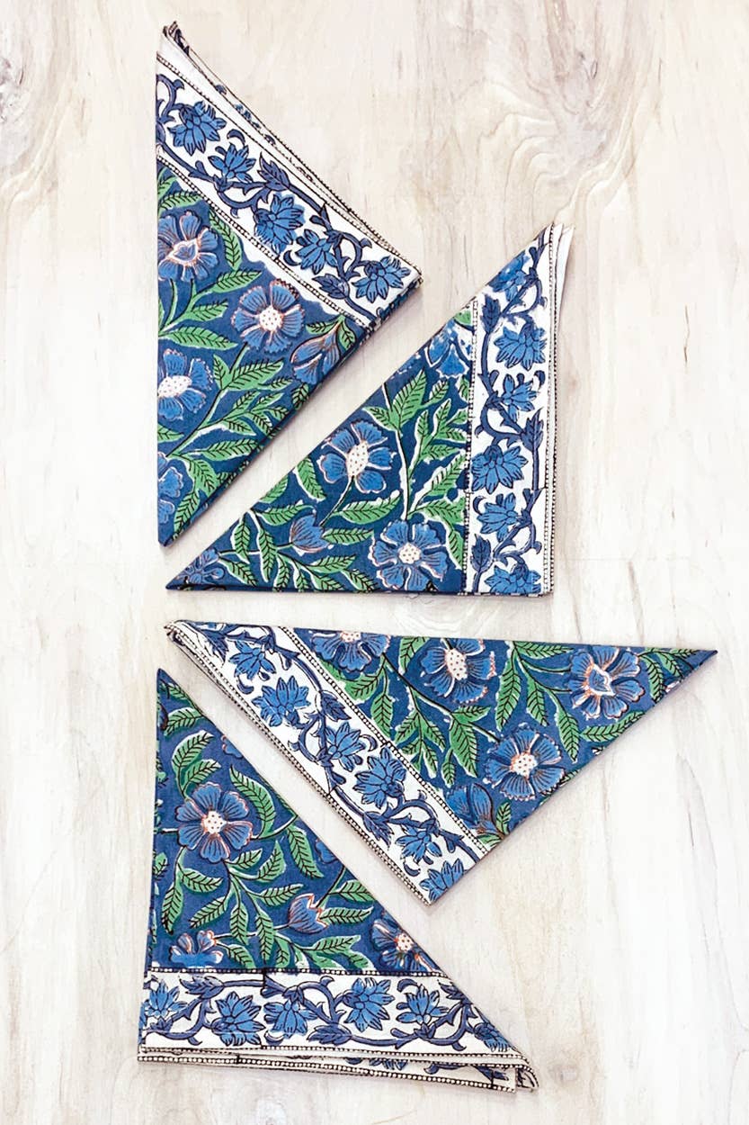 Sevya Handmade – wholesale Dinner & cloth napkin – Sage & Blue Napkin Set1