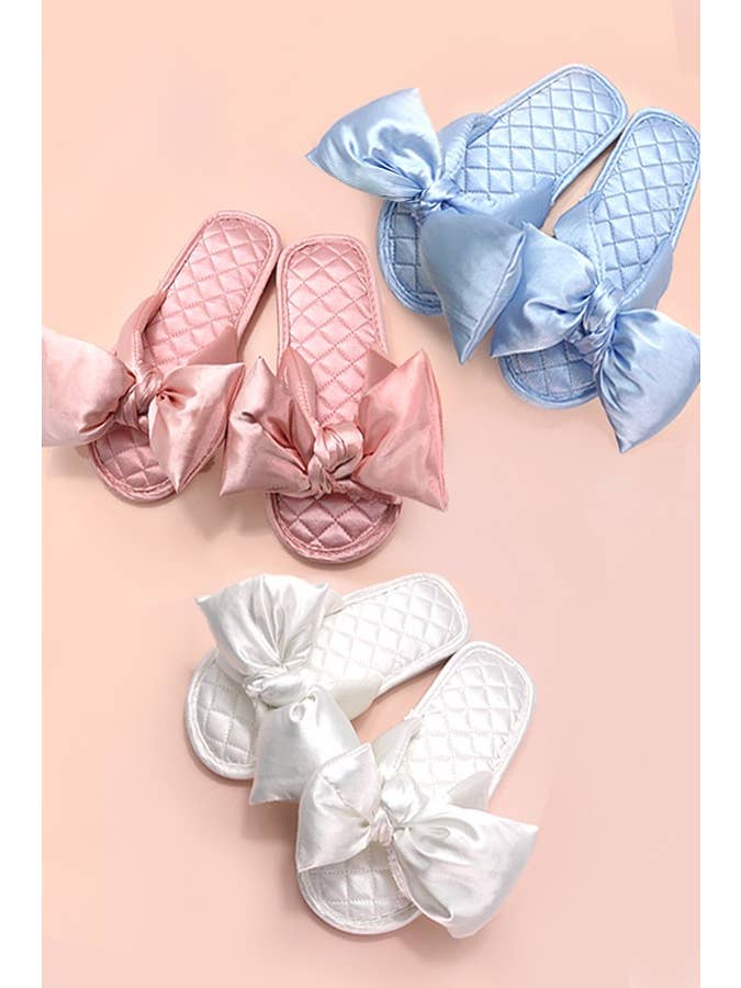 JOSSLYN by wall to wall - Wholesale Slippers - Women's - SOFT SATIN BOW SLIPPER SHOES | 40SP0155