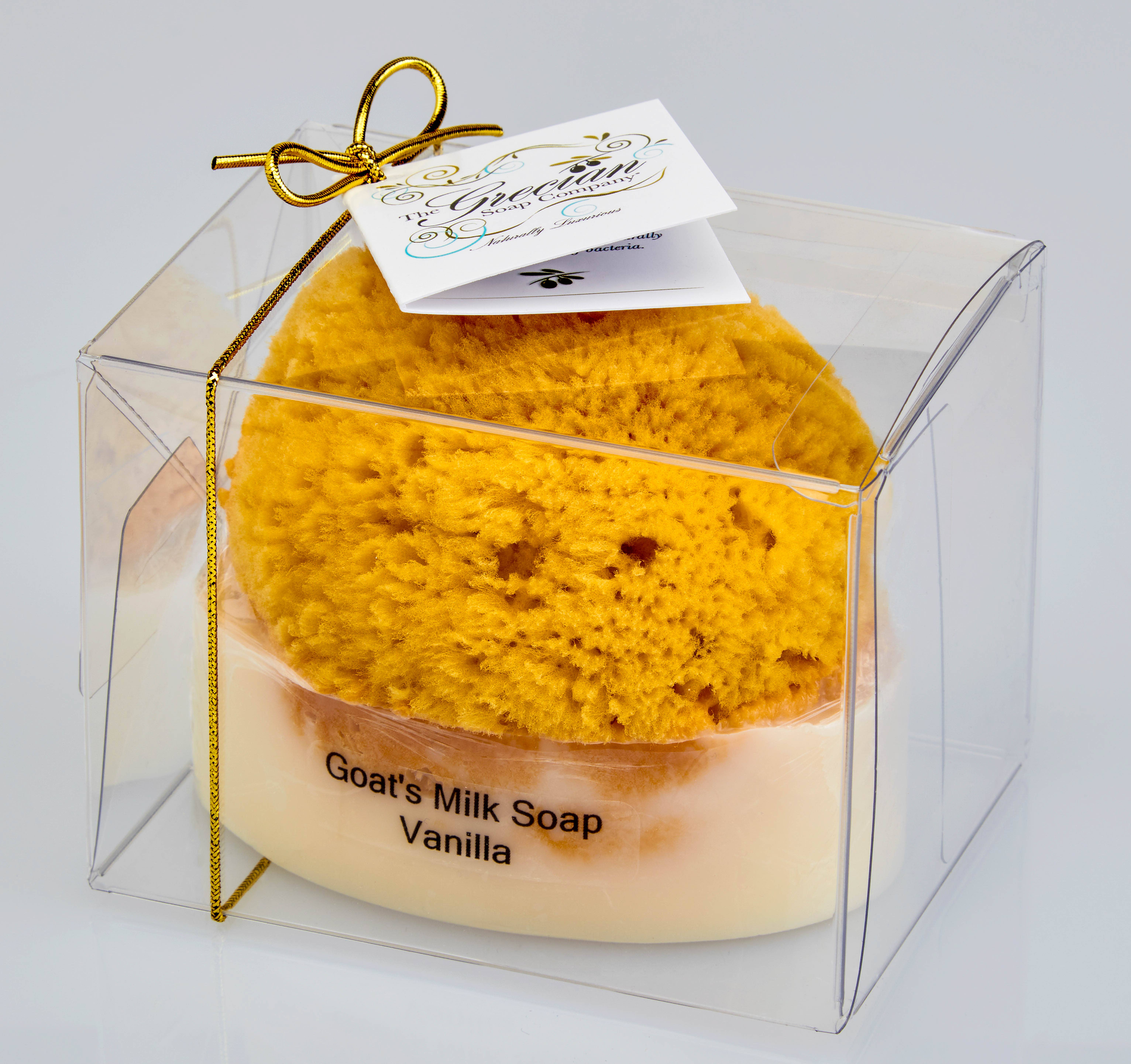 The Grecian Soap Company - Wholesale Bar Soap - Goat Milk Natural Exfoliating Soap Bar with Sea Sponge1