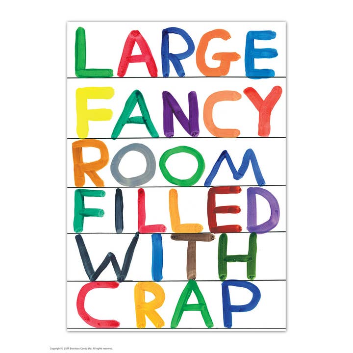 Funny A6 Art Postcard By David Shrigley - Large Fancy Room for wholesale by David Shrigley x Brainbox Candy