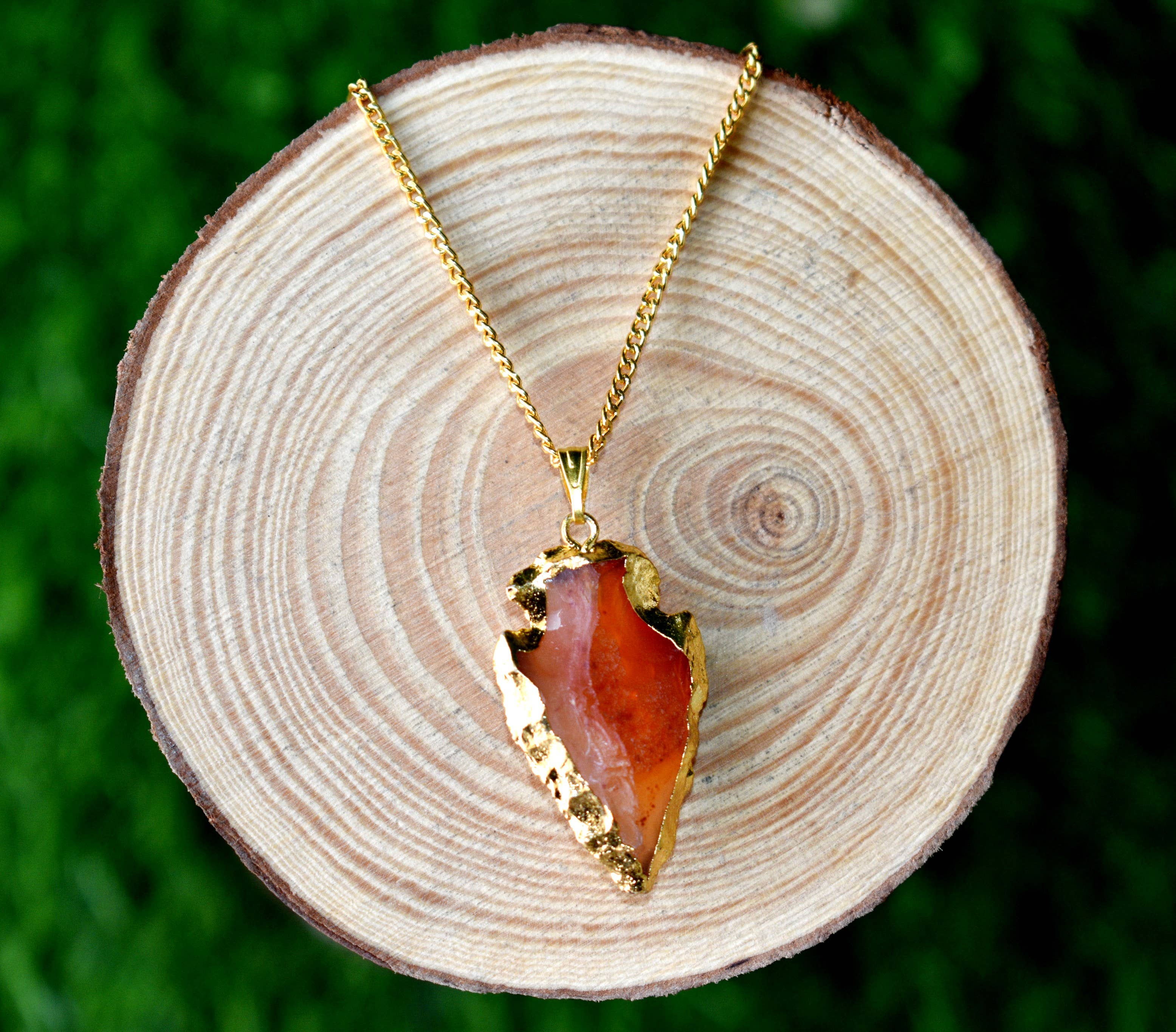 Soothing Crystals - Wholesale Individual Charm/Pendant - Arrowhead Pendant| Electroplated Gold| Genuine Stone Jewelry5