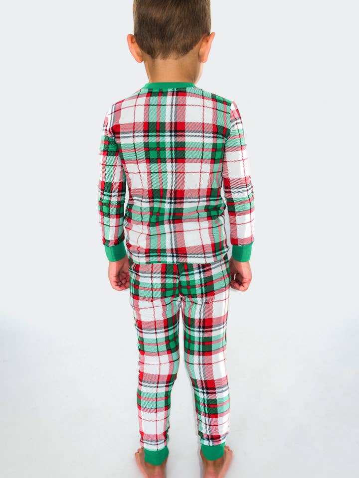 White SoftSnooze™ Boys Cotton Modal Dashing Dreams Plaid Long Sleeve Pajama Set
for wholesale on Faire2