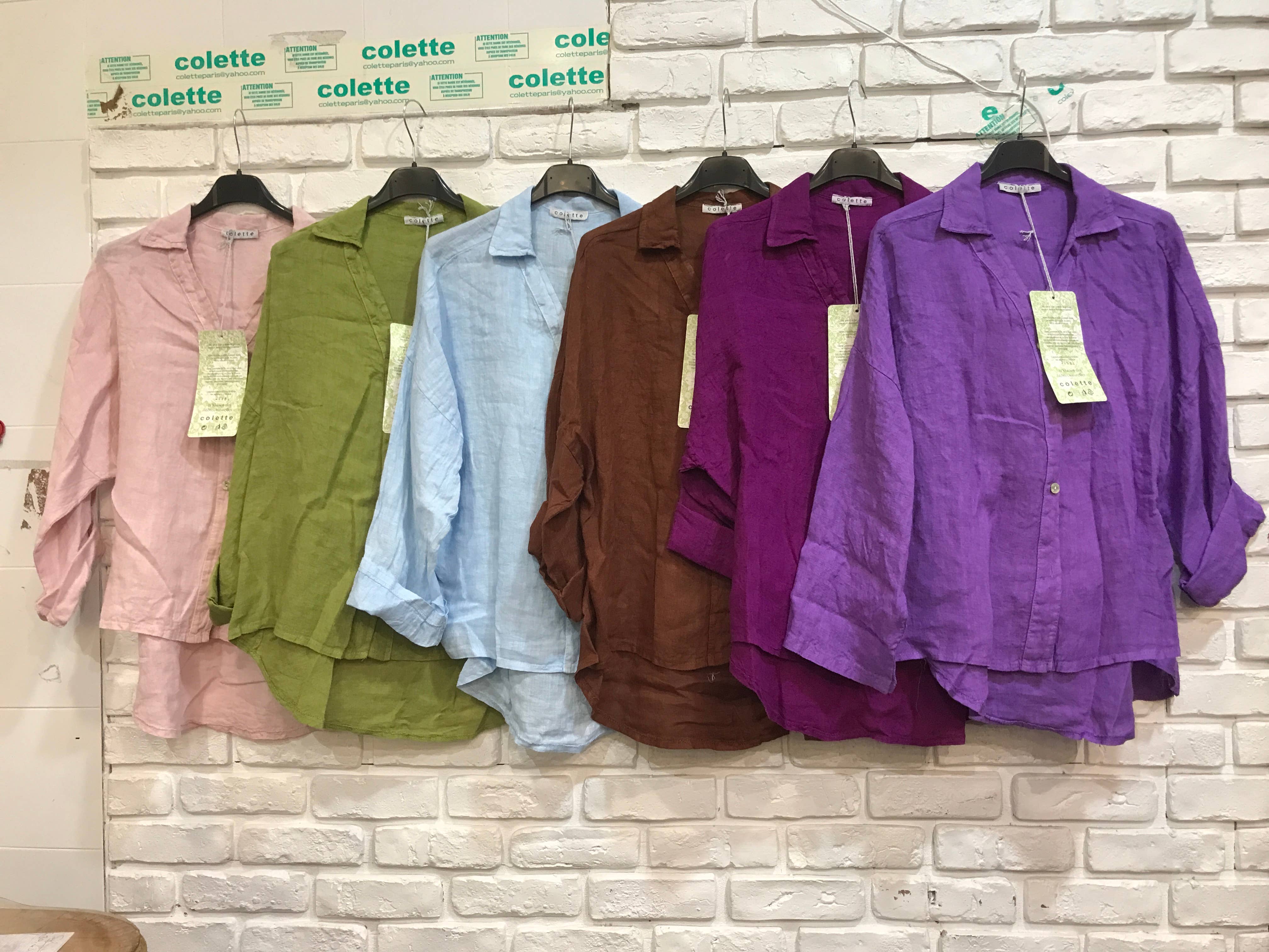 la maison des fibres naturelles – Engroshandel Skjorte med buttondown – til kvinder – Hørskjorte med sidelommer og bagplissering30