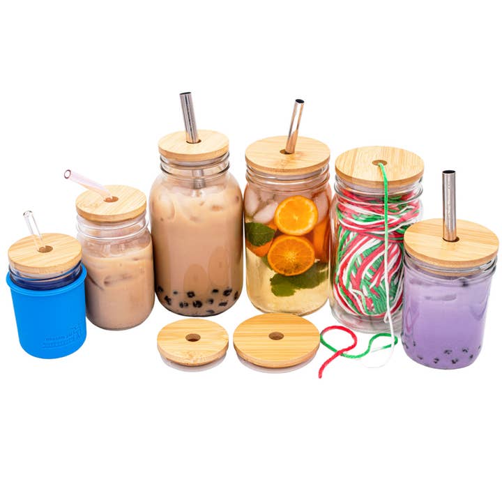Mason Jar Lifestyle - Wholesale Drink Lids - Bamboo Straw Hole Tumbler Lid for Mason Jars
