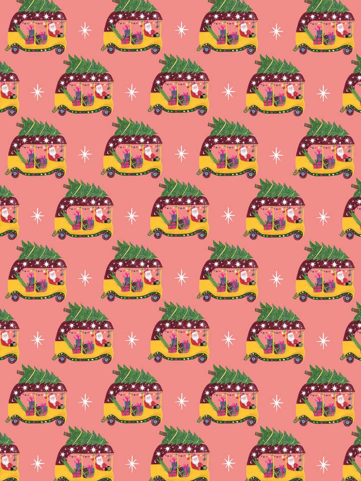 Confezione regalo natalizia di lusso «Christmas Santa and Tuk Tuk» per la vendita all'ingrosso da parte di Hutch Cassidy (Greetings Cards and Paper Goods)