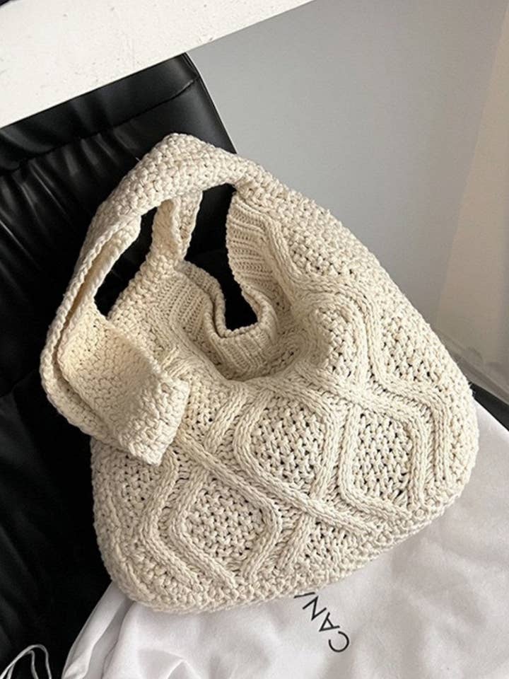 Borsa a tracolla vintage in maglia intrecciata in tinta unita DPB1619 per la vendita all'ingrosso da parte di Dipped Shop