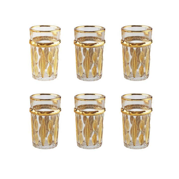 AULICA - Wholesale Coffee/Tea Cup - Oriental Golden Tea Cups - Set of 6