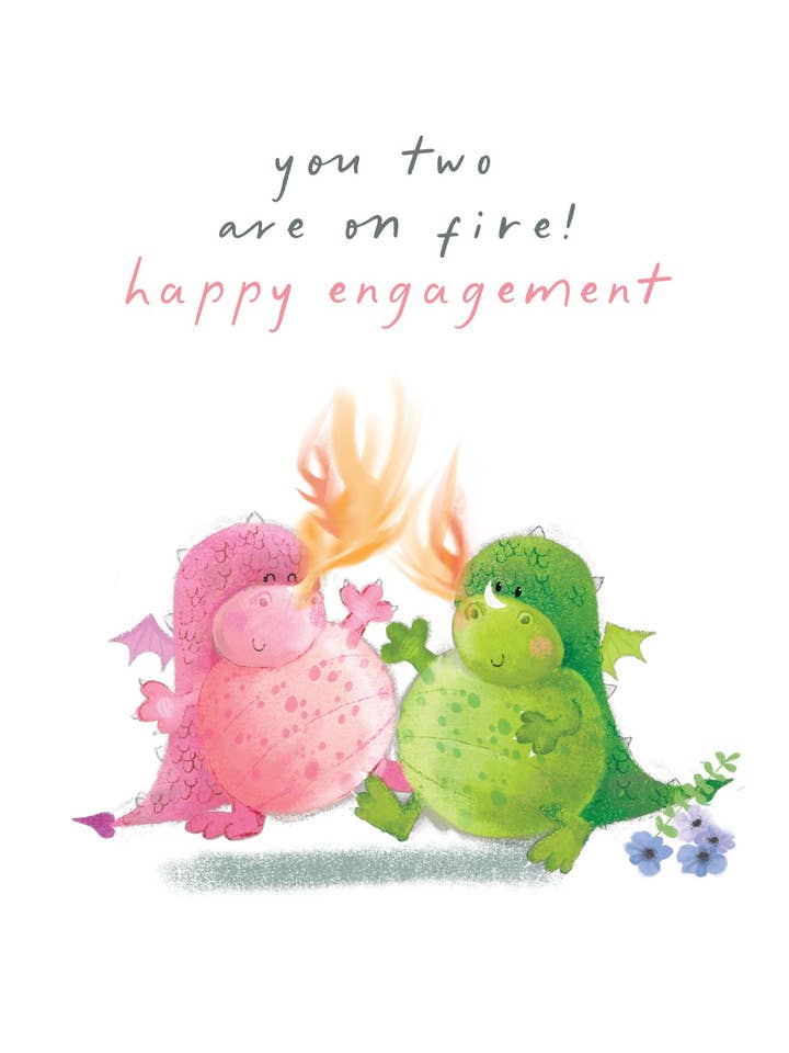 DR16 you two are on fire! Happy Engagement for wholesale by Pink Pig