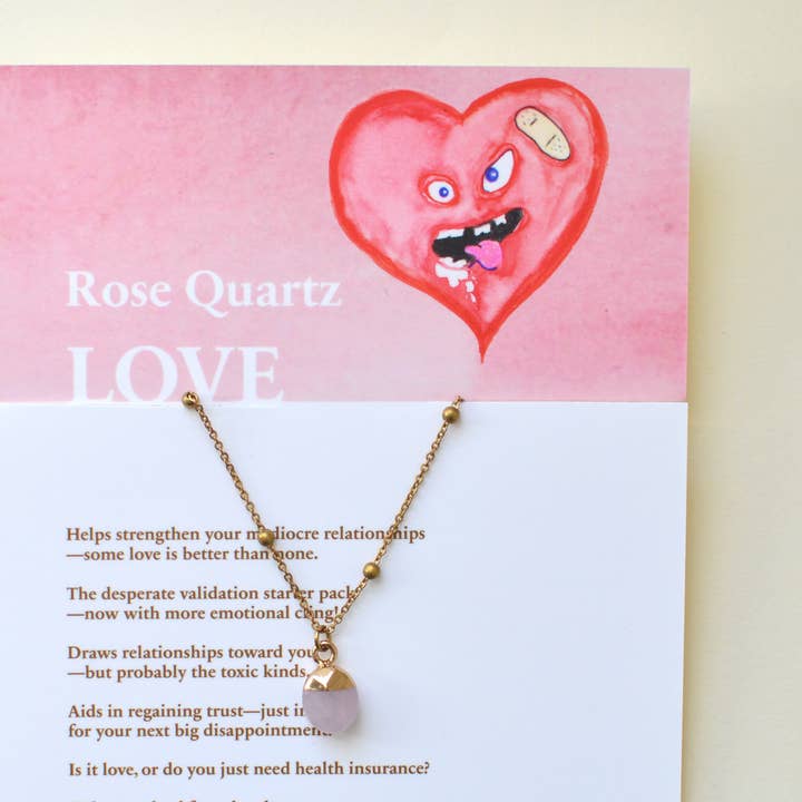 Snarky Healing Necklace: Rose Quartz - Love for wholesale by Ker-ij Jewelry