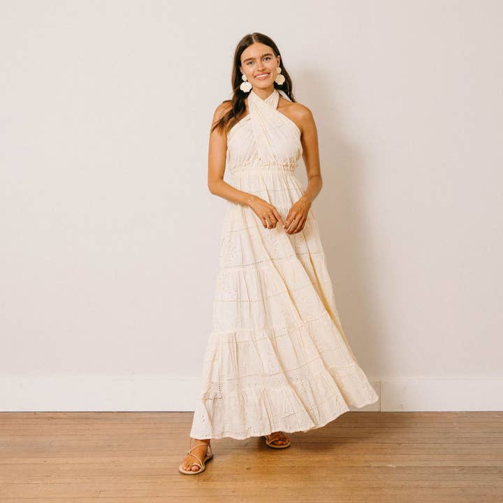 Ivory Shell Capri Dress for wholesale by Sunshine Tienda