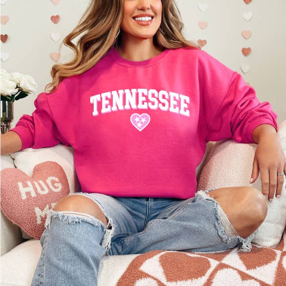 Tennessee Love hot pink sweatshirt for wholesale by Crossaid