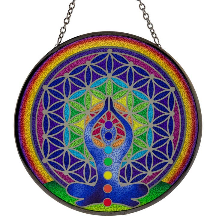 Vidro Suncatcher 6in - Chakra (Cada) por atacado de Kheops International