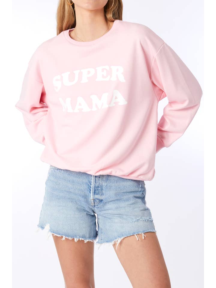 United Lovers - Wholesale Graphic Sweatshirt - Women's - TK0021 Super Mama Sweatshirt