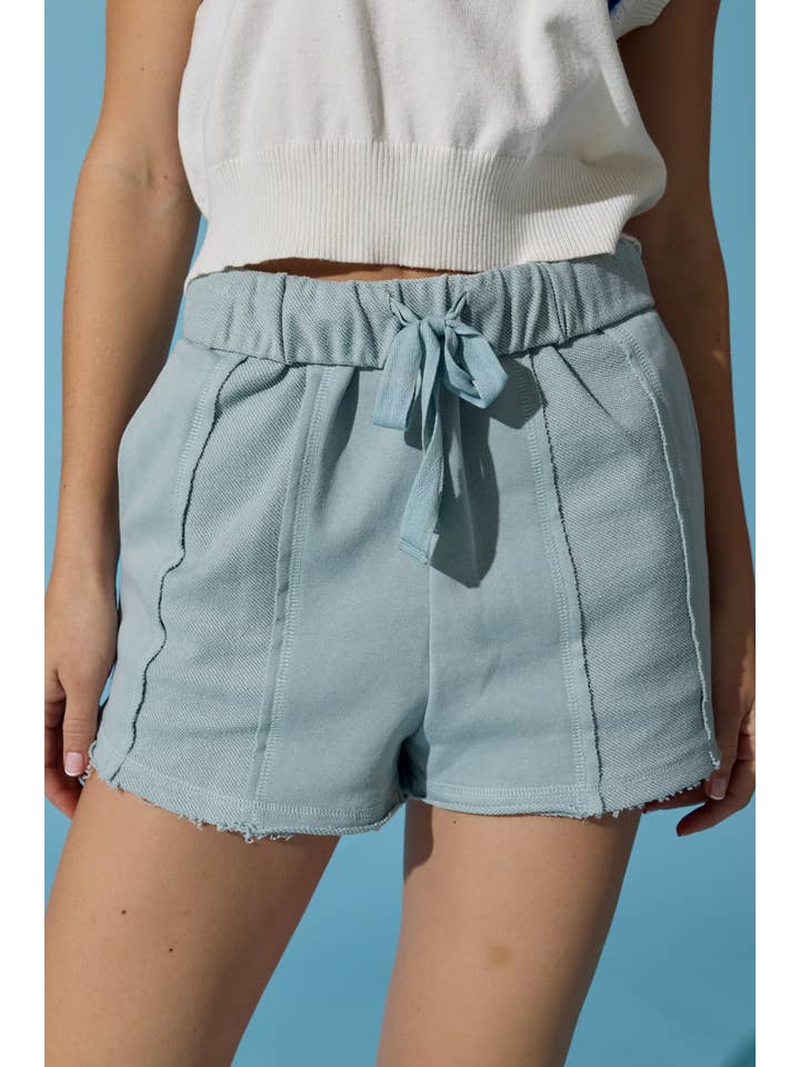 Lime PP18076 - Leilani Rolled Waistband Shorts for wholesale on Faire