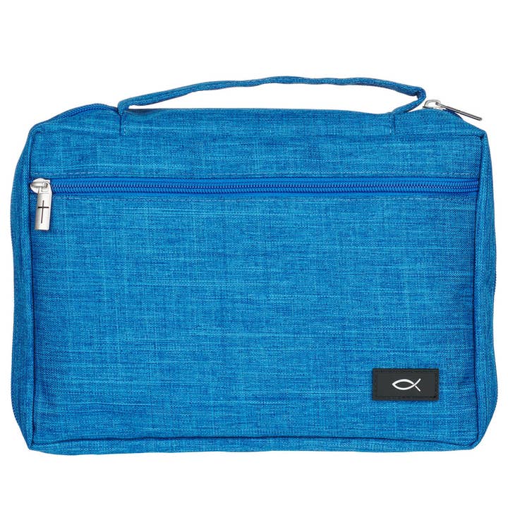 Couverture de Bible Value Blue Ichthus Patch pour la vente par Christian Art Gifts