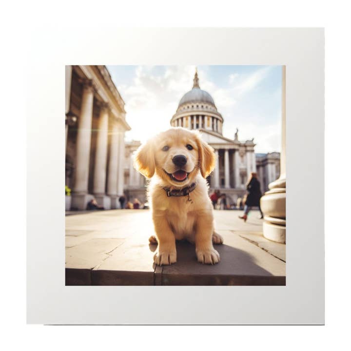 Puppy Golden Retriever toeristische kunstdruk voor wholesale door Artificial Ink