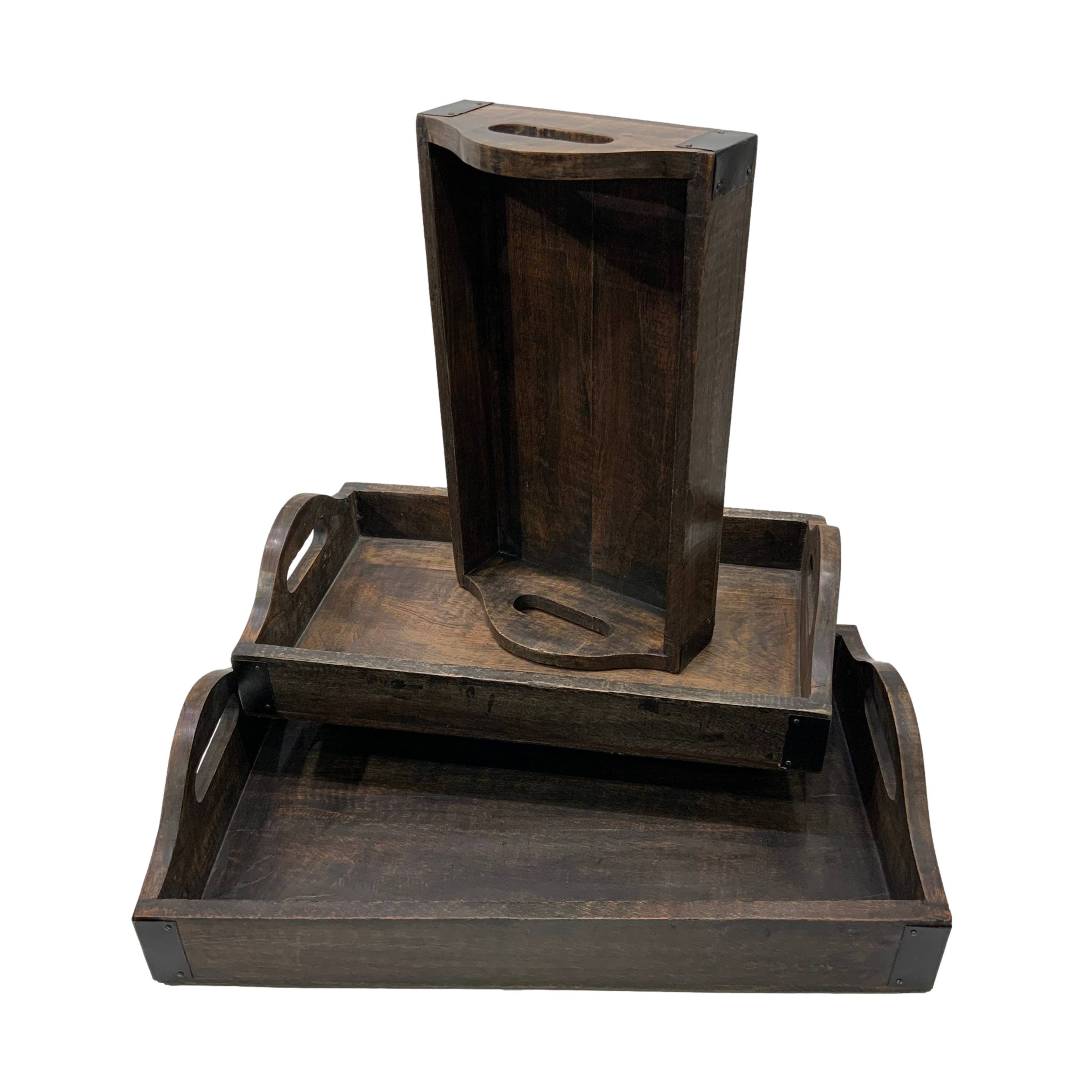 Wilco Home - Wholesale Serving Tray - Set of 3 "Manitoba" Mango Wood Charcuterie Trays2